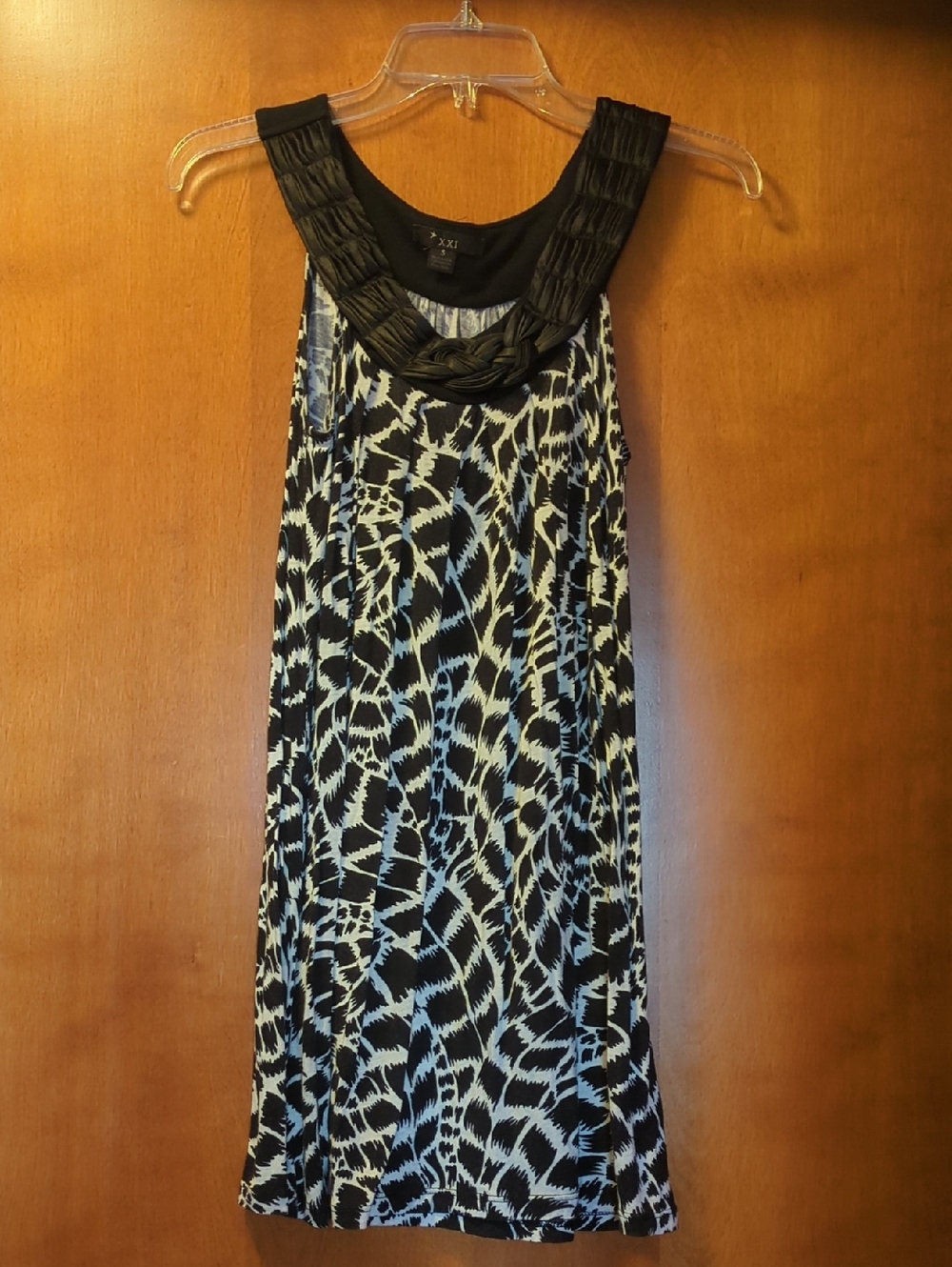 Forever 21 Black & White Braided-Neck Tank Dress